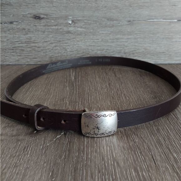 Eddie Bauer Vintage Brown Leather Belt Large - Picture 1 of 7